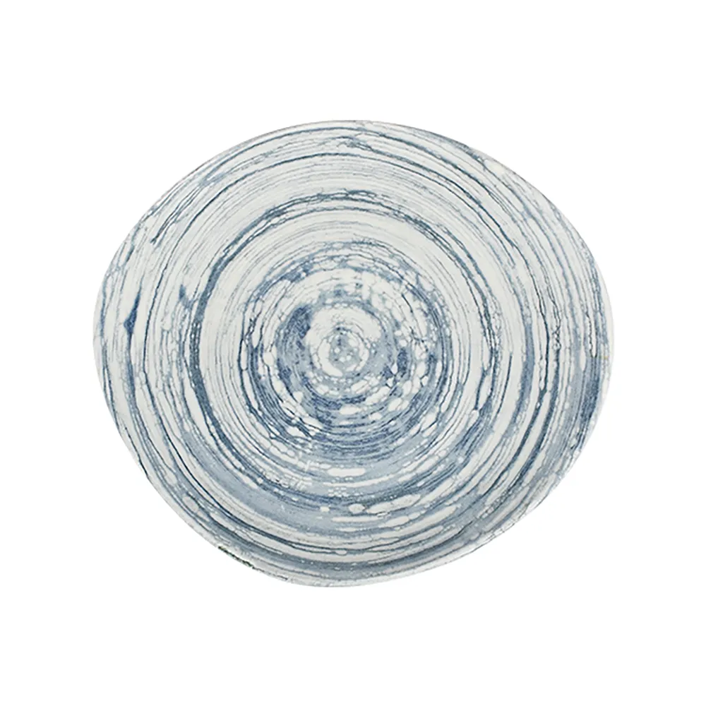 Swirl Blue Pebble Düz Tabak 27 cm