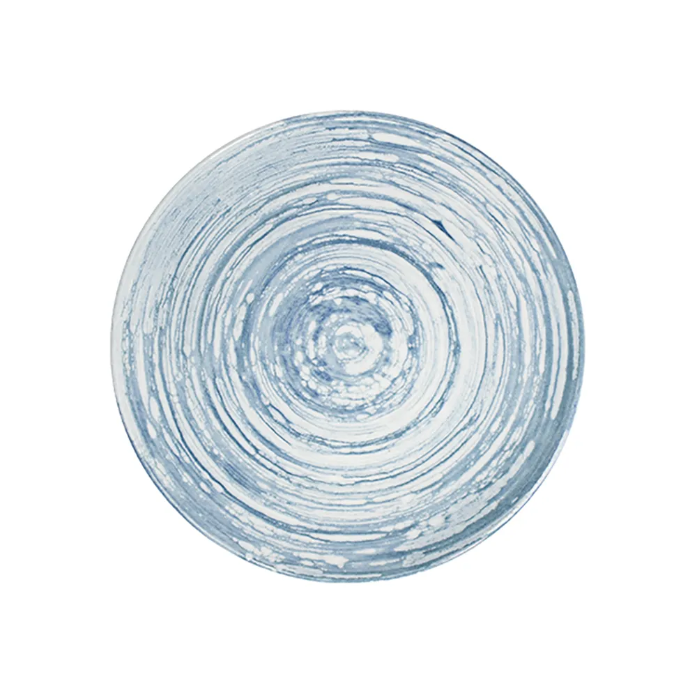 Swirl Blue Tuval Düz Tabak 25 cm