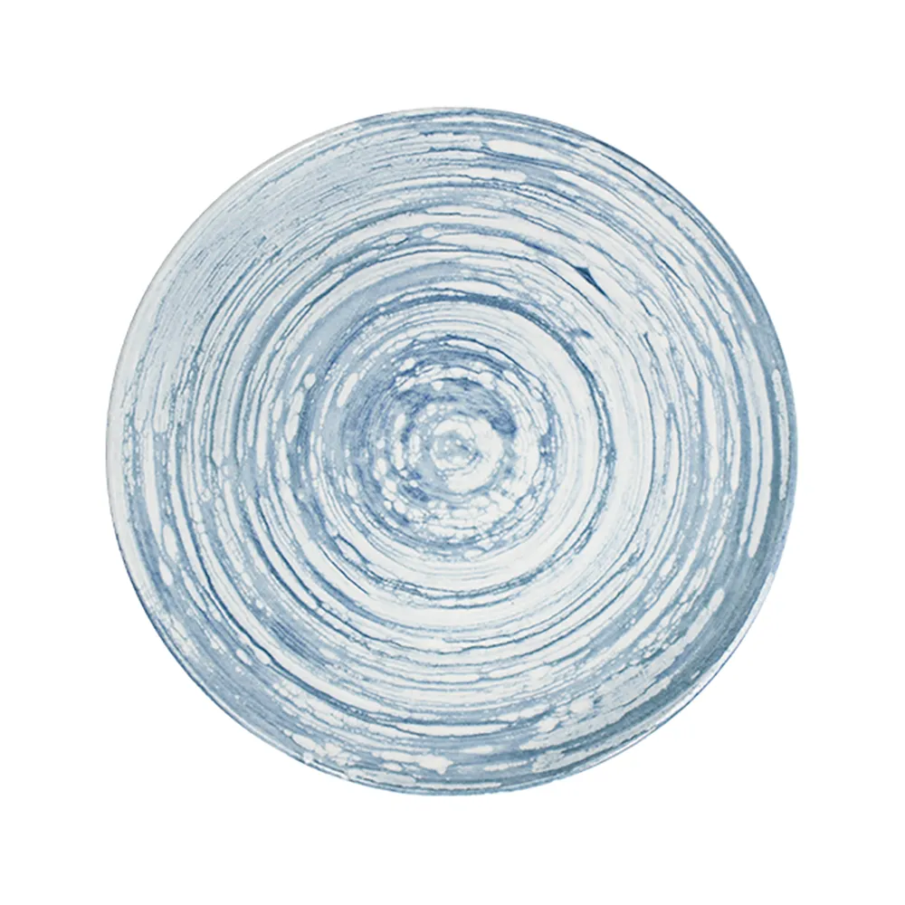 Swirl Blue Tuval Düz Tabak 28 cm