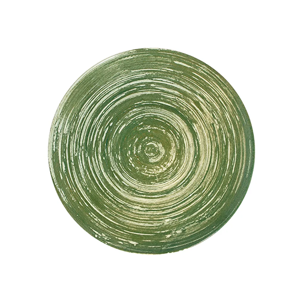 Swirl Green Tuval Düz Tabak 25 cm