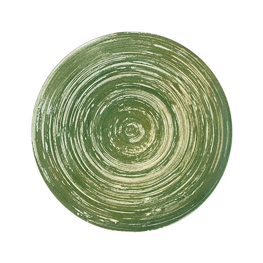 Swirl Green Tuval Düz Tabak 28 cm