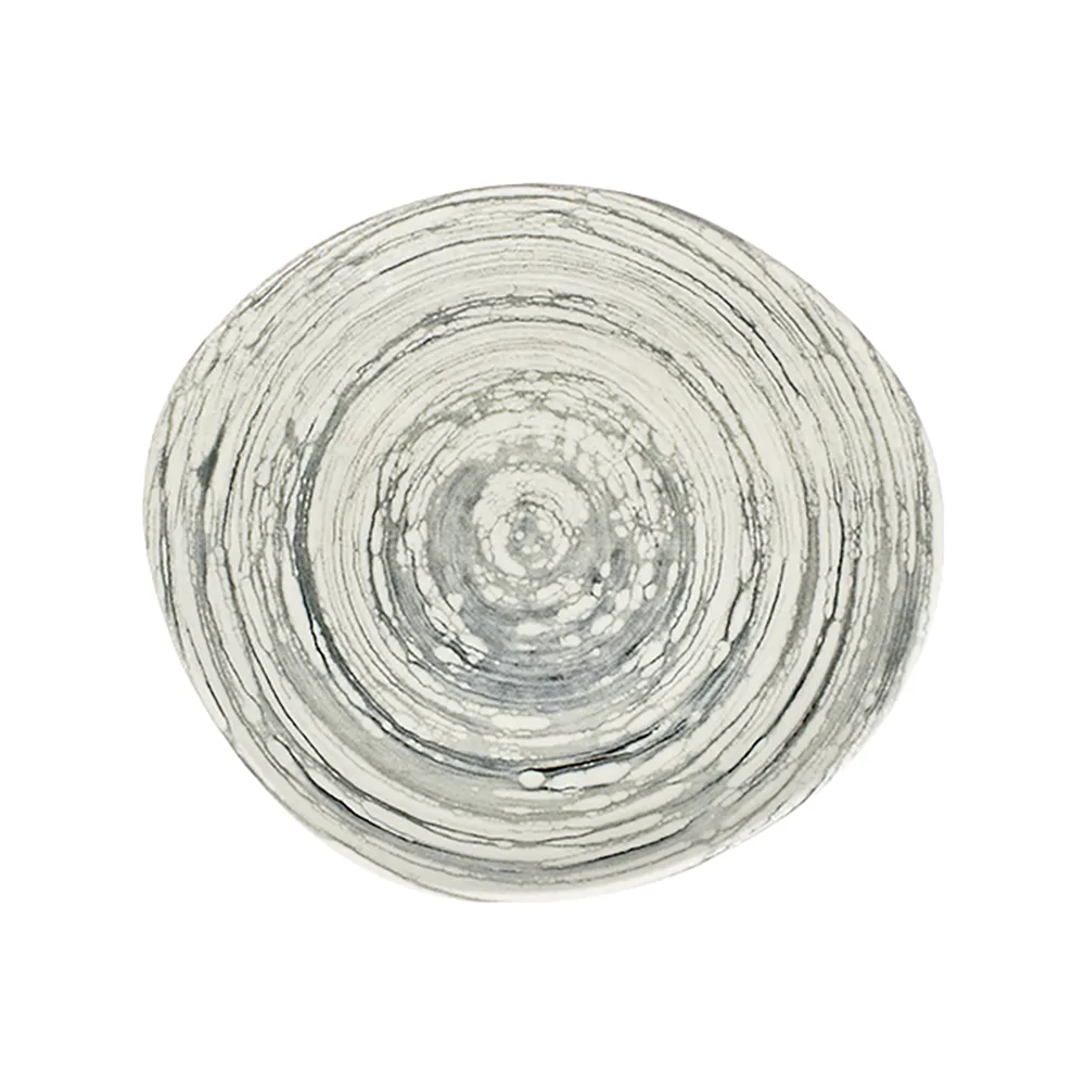 Swirl Grey Pebble Düz Tabak 27 cm