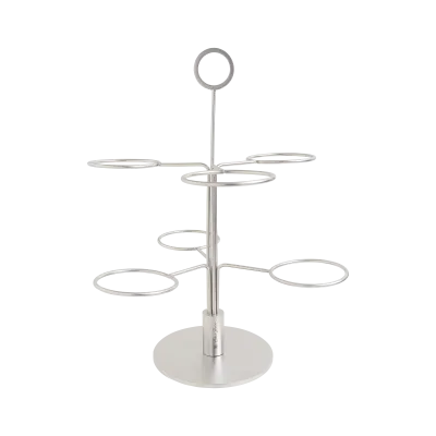 Clair Matte Silver 6 Tier Serving Stand