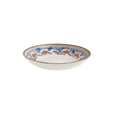 Retro Floral Bloom Deep Plate 23 cm 1000 cc