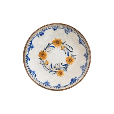 Retro Floral Gourmet Flat Plate 21 cm