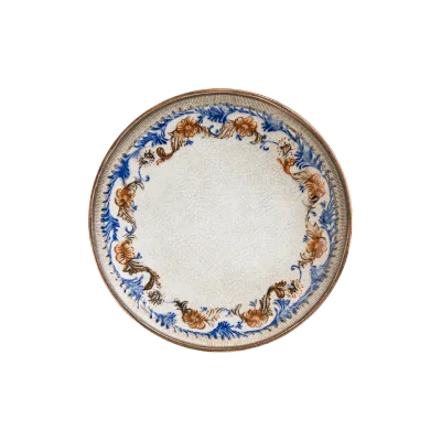 Retro Floral Gourmet Flat Plate 27 cm