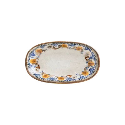 Retro Floral Gourmet Oval Plate 19*11 cm  200 cc