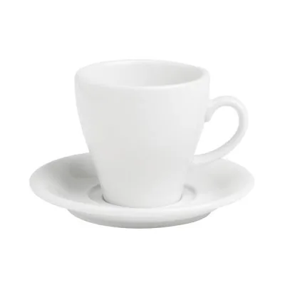 Porselen Bella Beyaz Tabaklı Çay Fincanı