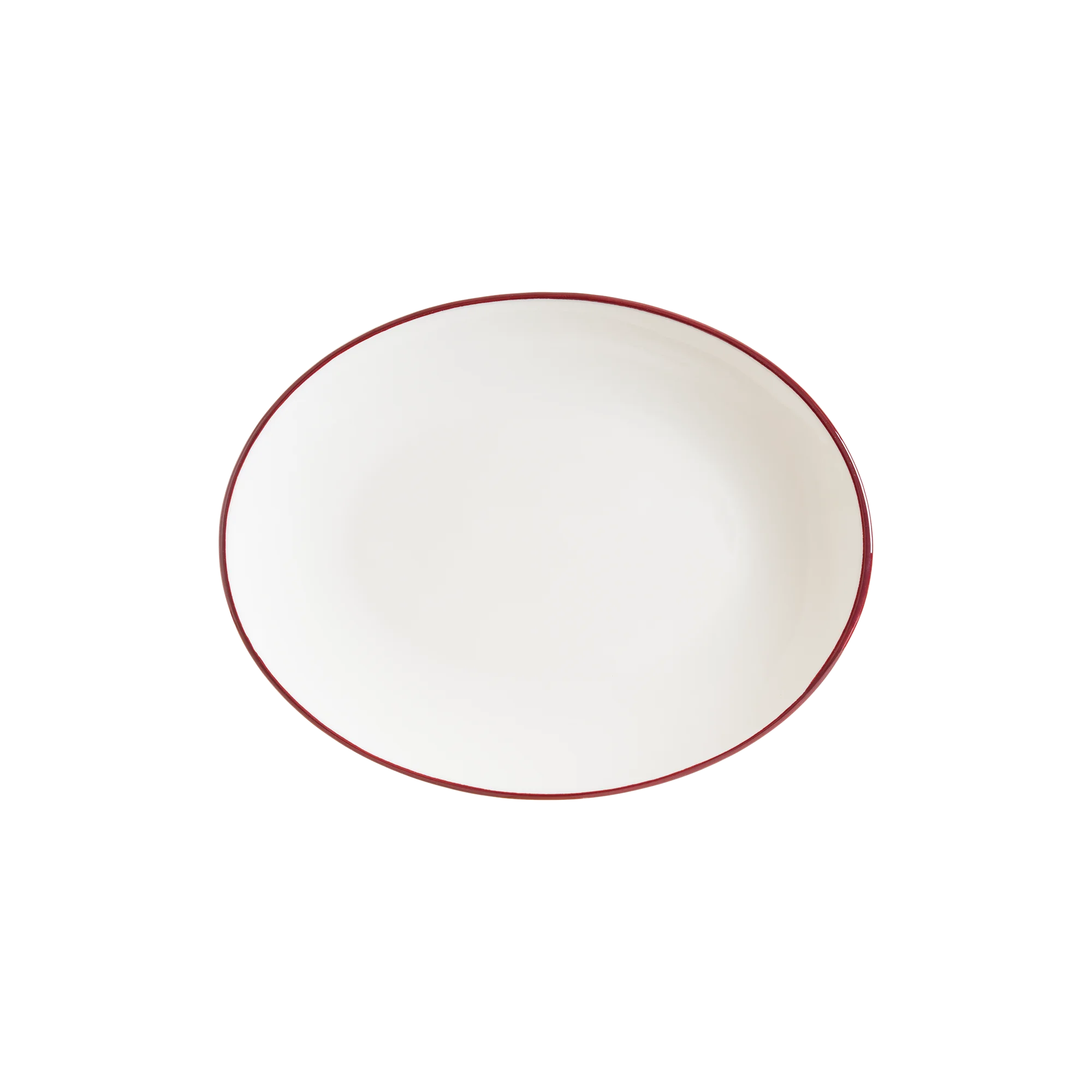 Linea Burgundy Moove Oval Plate 20*15,6 cm
