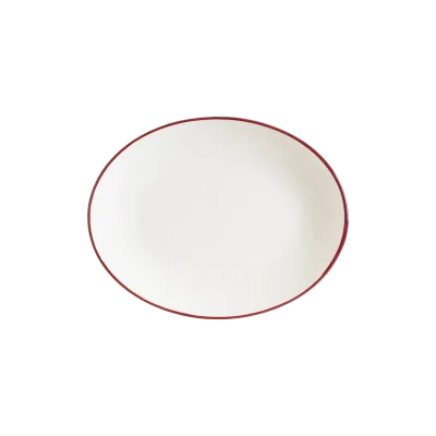 Linea Burgundy Moove Oval Plate 31*24 cm