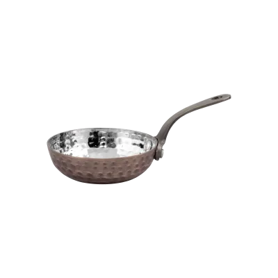 Copper Mini Bytes fry Pan with long Brass handle -7.5 x 2.50 cms - 80 ml