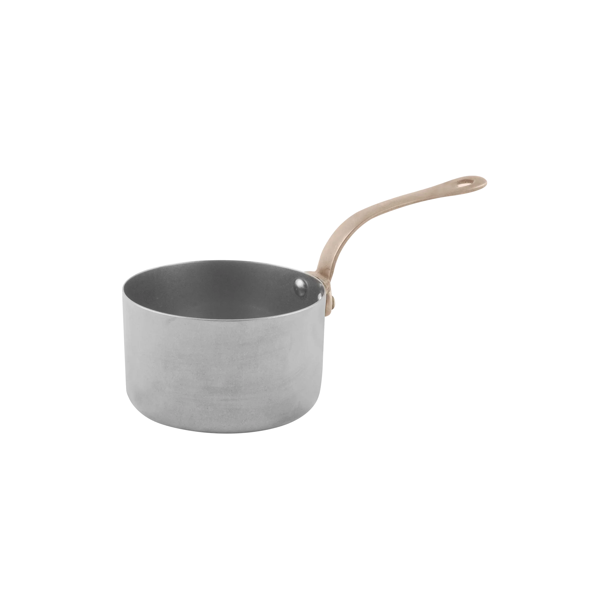 Antique Mini Bytes Sauce Pan - with long Brass handle - 6 x 3 cm - 80 ml
