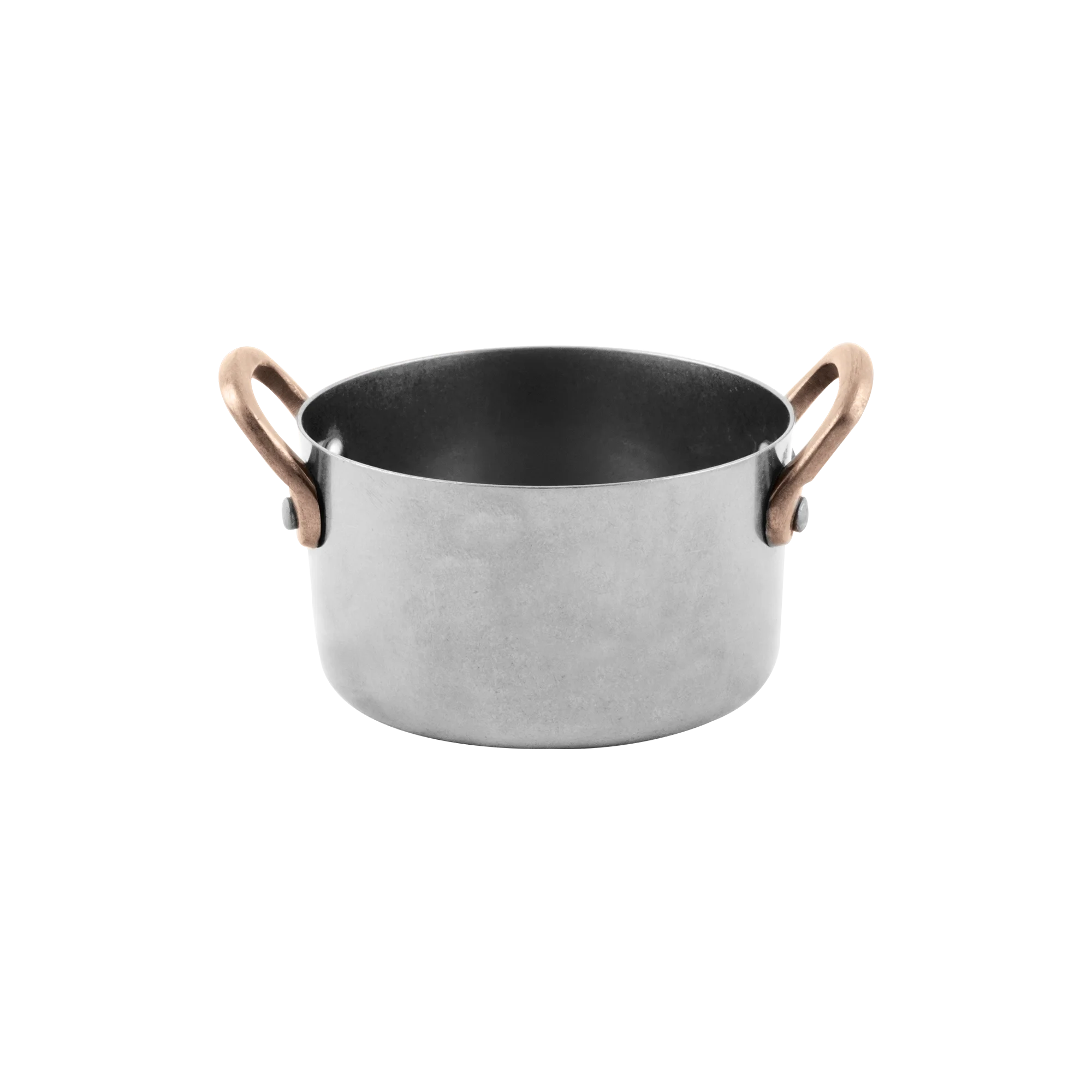 Antique Mini Sauce Pan -  with 2 Side Brass Handles - 7.8 x 4.5 cm 200 ml