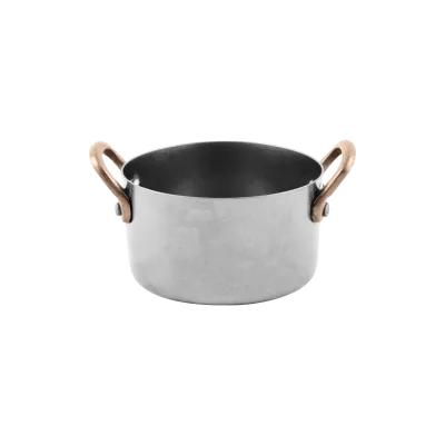 Antique Mini Sauce Pan -  with 2 Side Brass Handles - 7.8 x 4.5 cm 200 ml