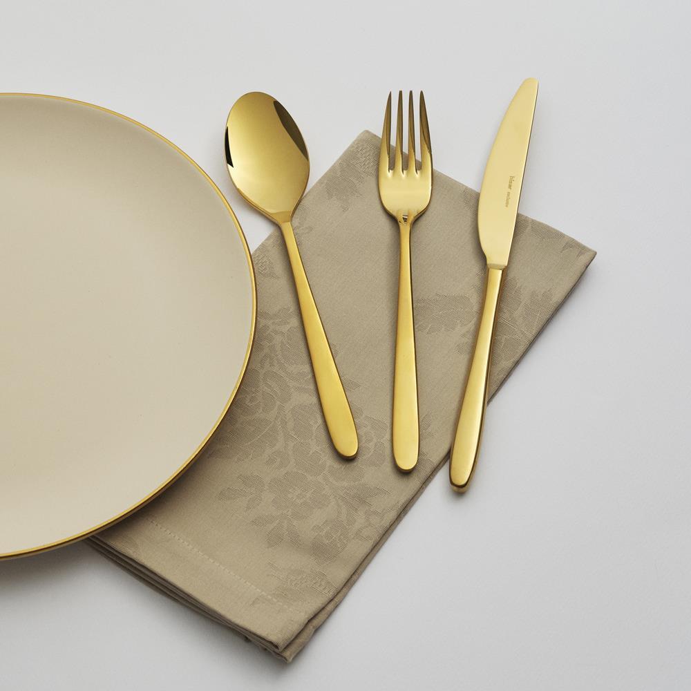 Hisar Side 18 Parça 6 Kişilik Çatal Kaşık Bıçak Takımı Titanyum Gold