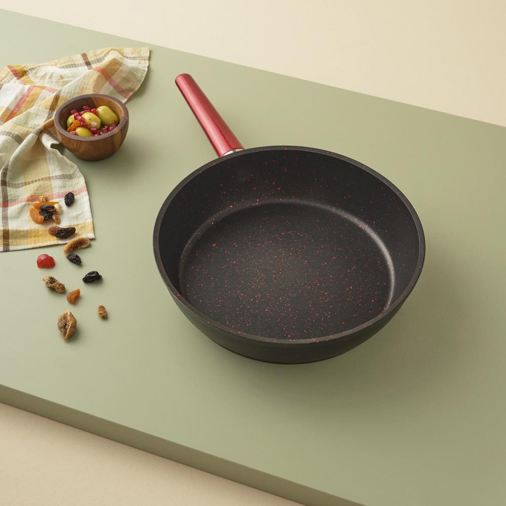 Hisar Bahama Granit Tava 28 cm Kırmızı