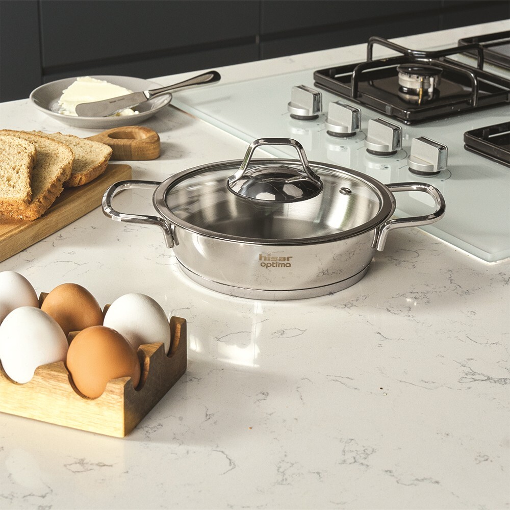 Hisar Optima Bergama İndüksiyon Tabanlı Çelik Sahan 18 Cm