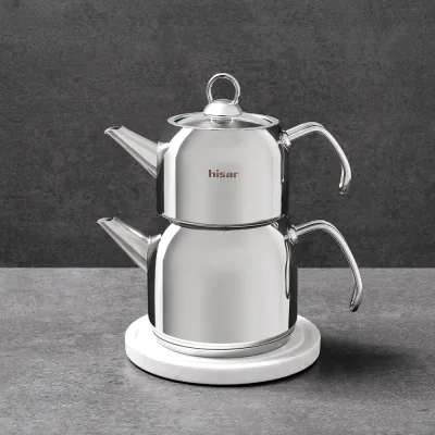 Hisar Satürn İndüksiyon Tabanlı Mini Çelik Çaydanlık Cam Kapak