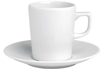 Porselen Soley Beyaz Tabaklı Çay Fincanı