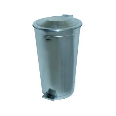 Galvaniz Pedallı Çöp Kovası