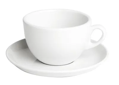 Porselen Beyaz Tabaklı Çay Fincanı 325Cc