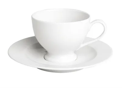 Porselen Beyaz Tabaklı Çay Fincanı 170Cc
